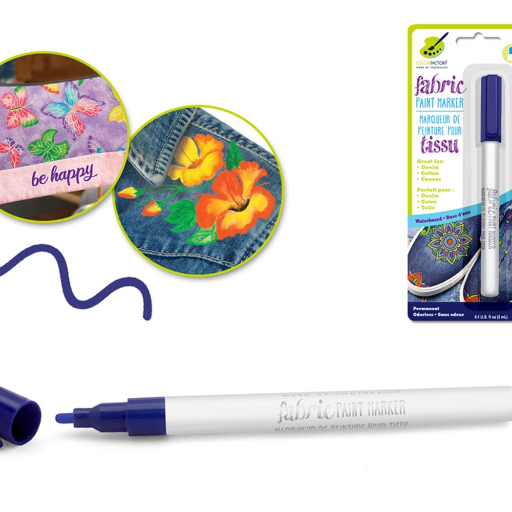 Permanent Fabric Paint Marker (Blue Sapphire)